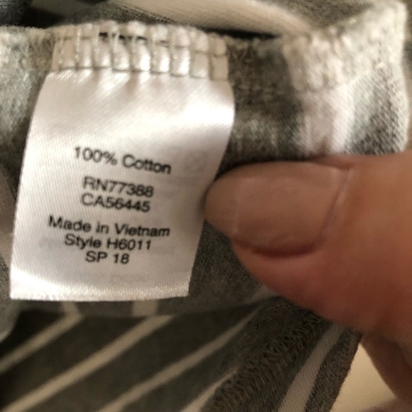 J.Crew Factory Gray White Striped Striped Shirt - Picture 7 of 8